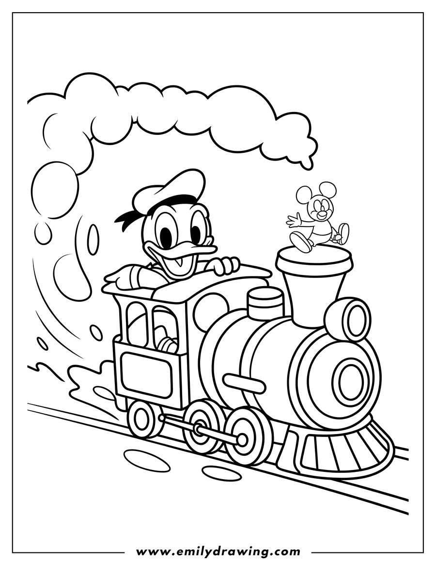 Downloadable coloring page of duck Character