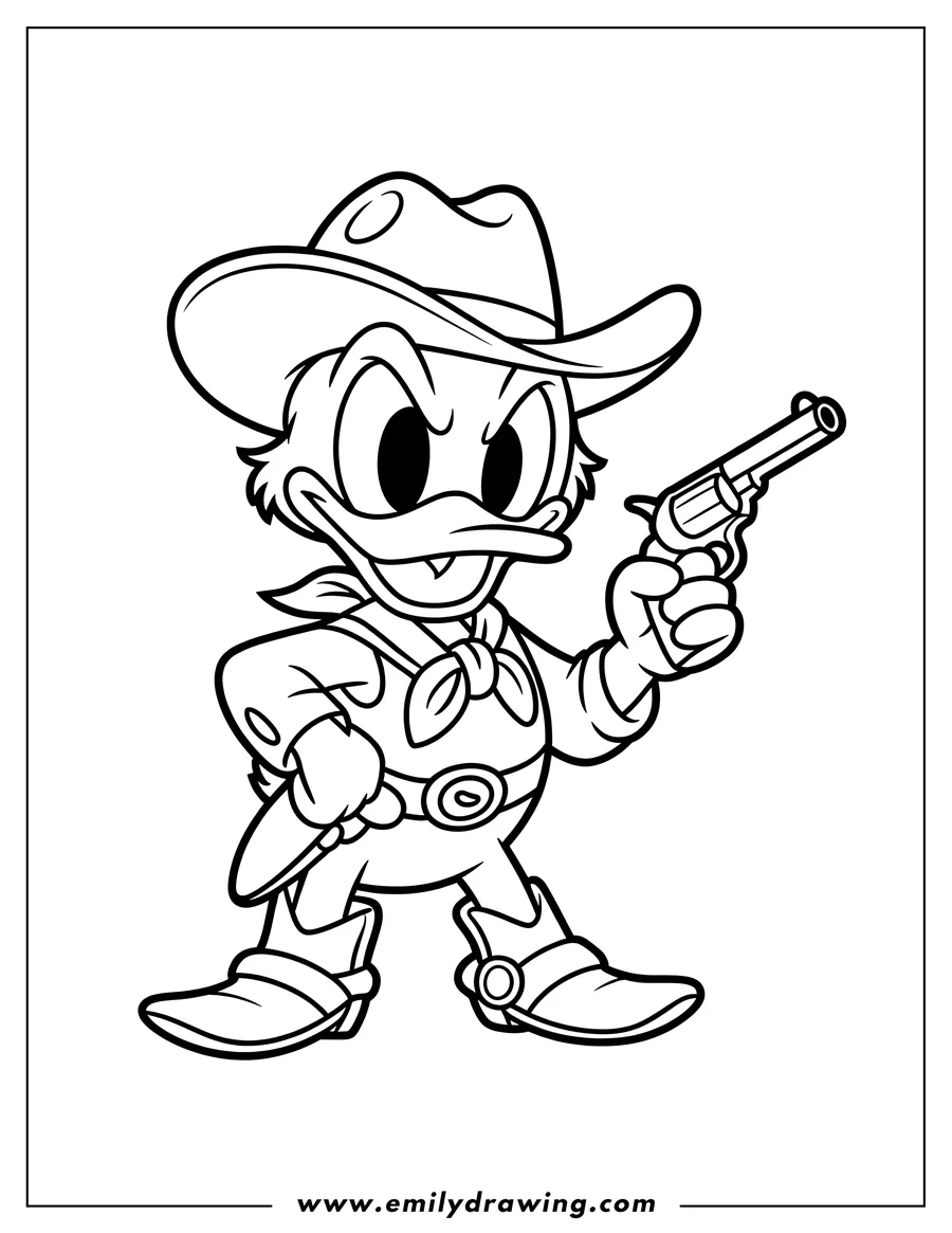 Free printable coloring sheet of duck Character