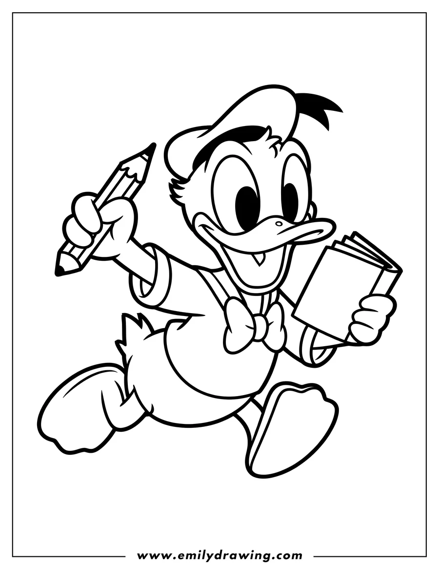 Vector style outline of duck Character