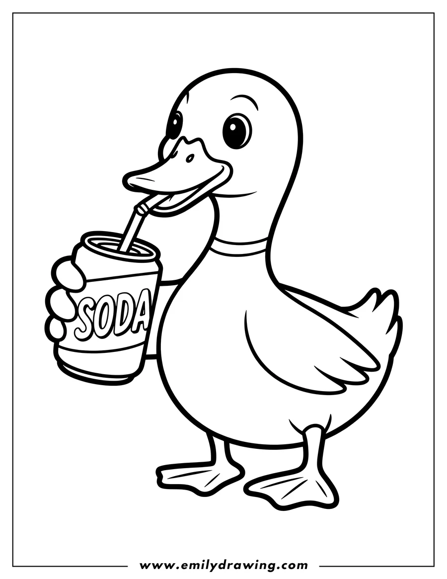 Downloadable coloring page of duck