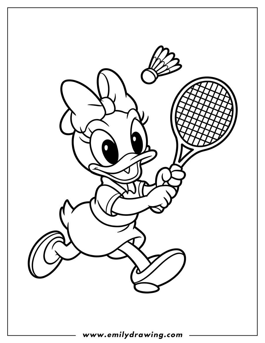 PDF style coloring page: duck