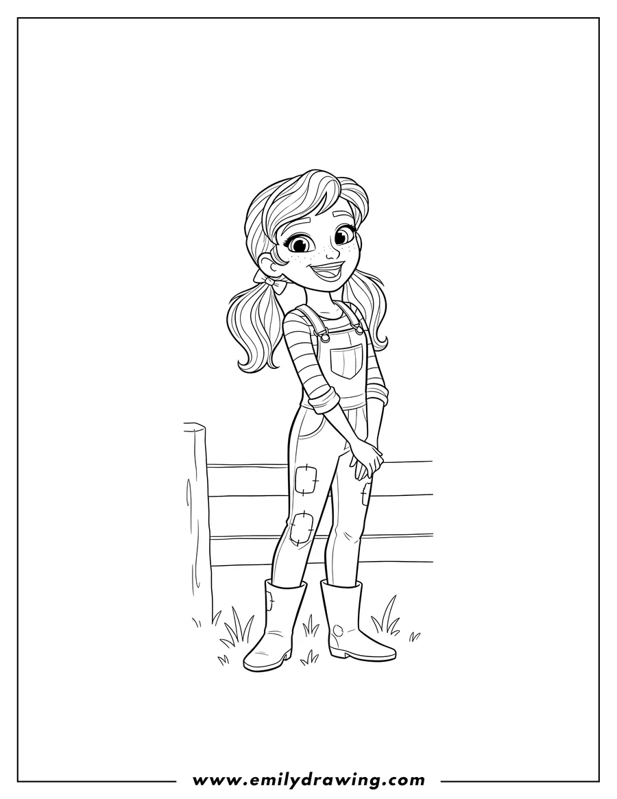Free to print drawing of abigail Stone from Spirit Riding Free smiling and standing