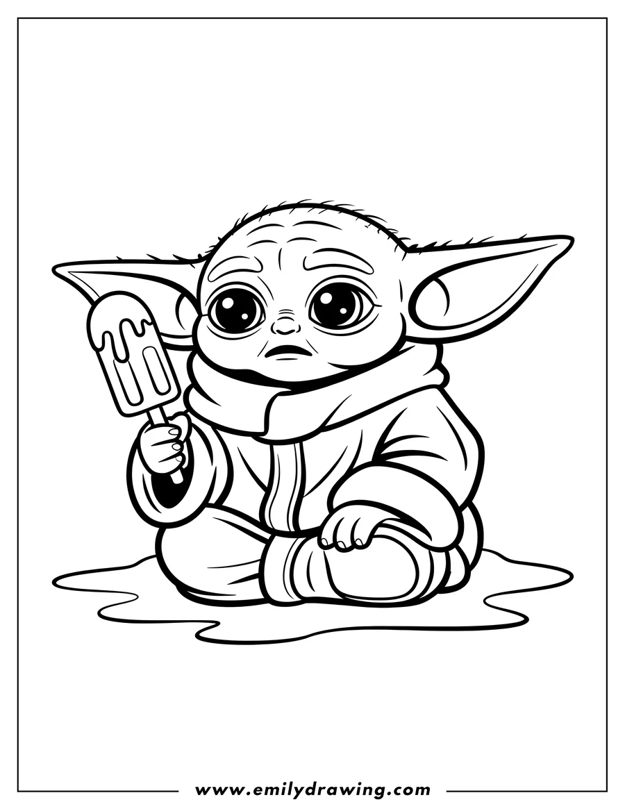 Vector style outline of alien Child