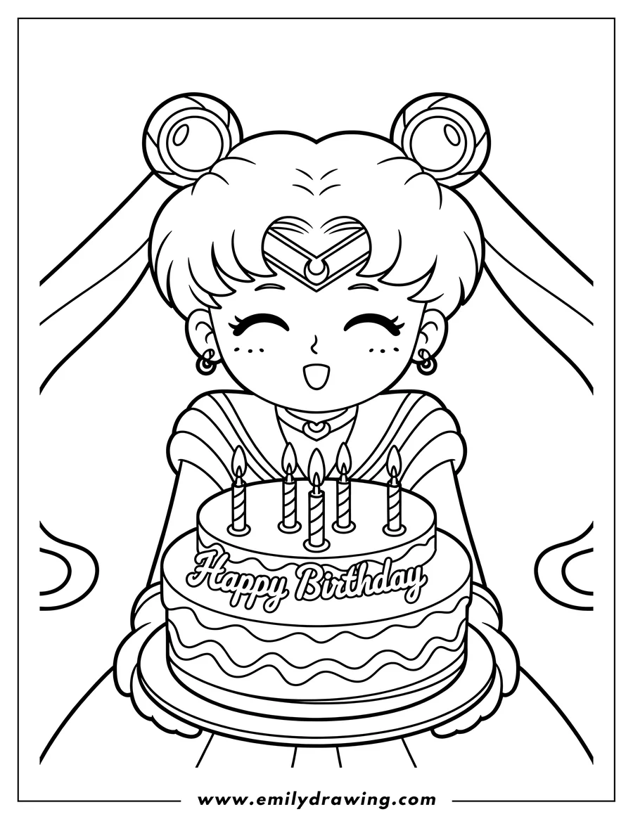 Outline drawing of anime Character