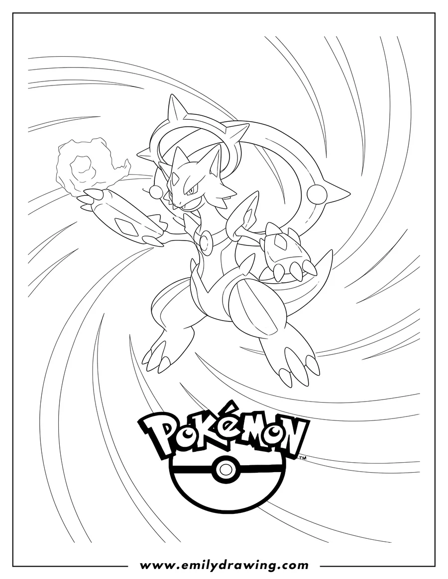 Free to print drawing of arceus Pokemon Poster with the Pokémon logo and a dynamic pose