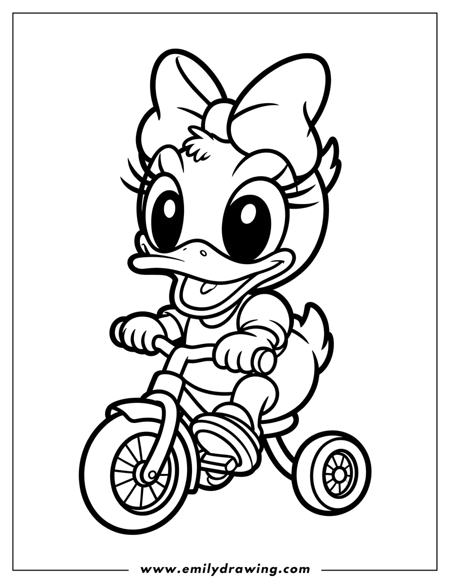 Simple sketch of baby Duck to color