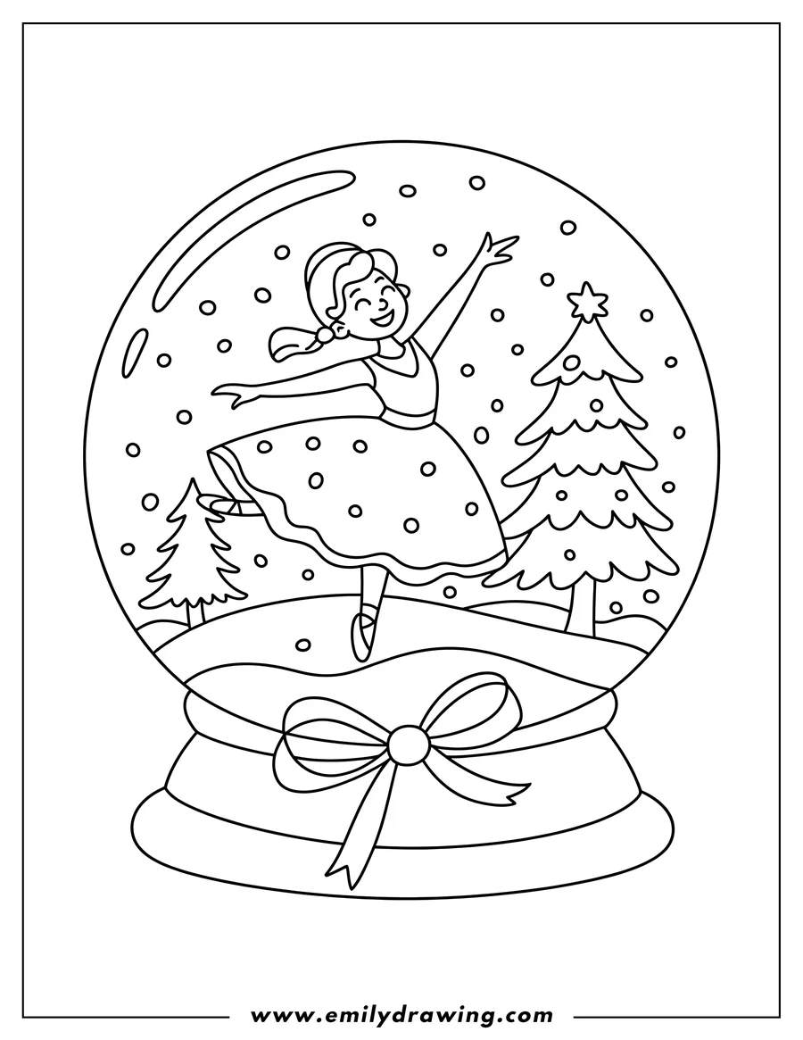 Linear illustration of ballerina