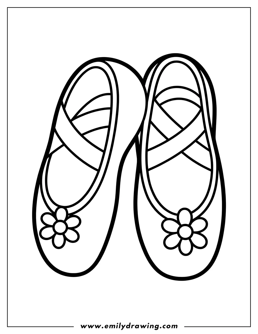 Printable coloring page of ballet Flats