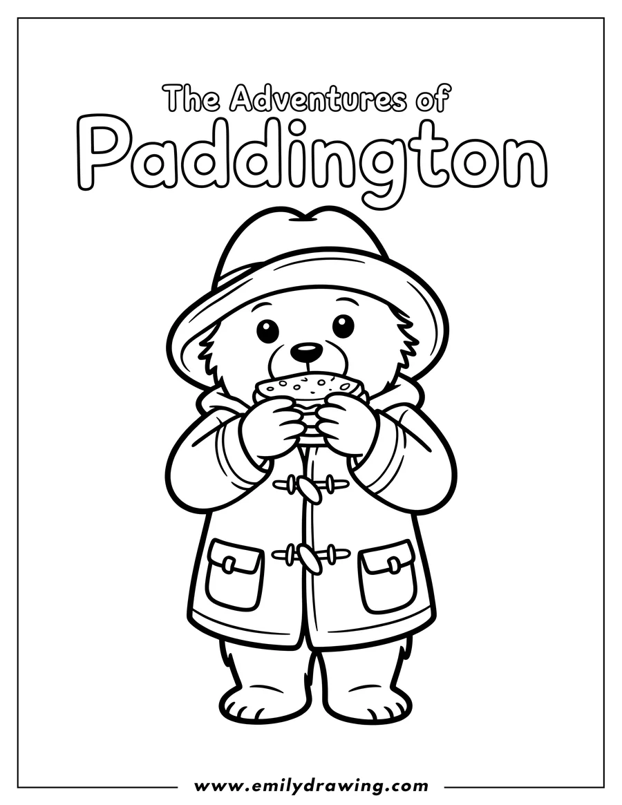 Printable coloring page of bear