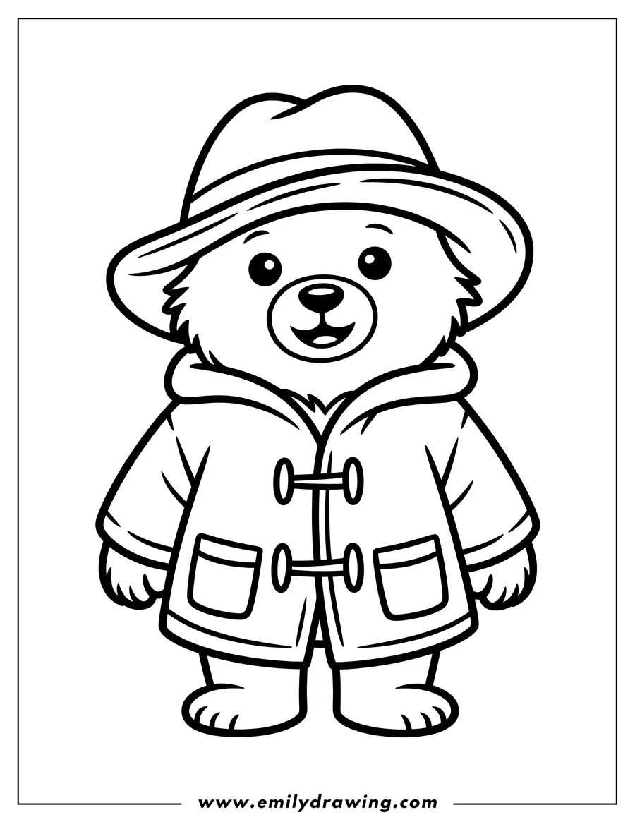 Linear illustration of bear