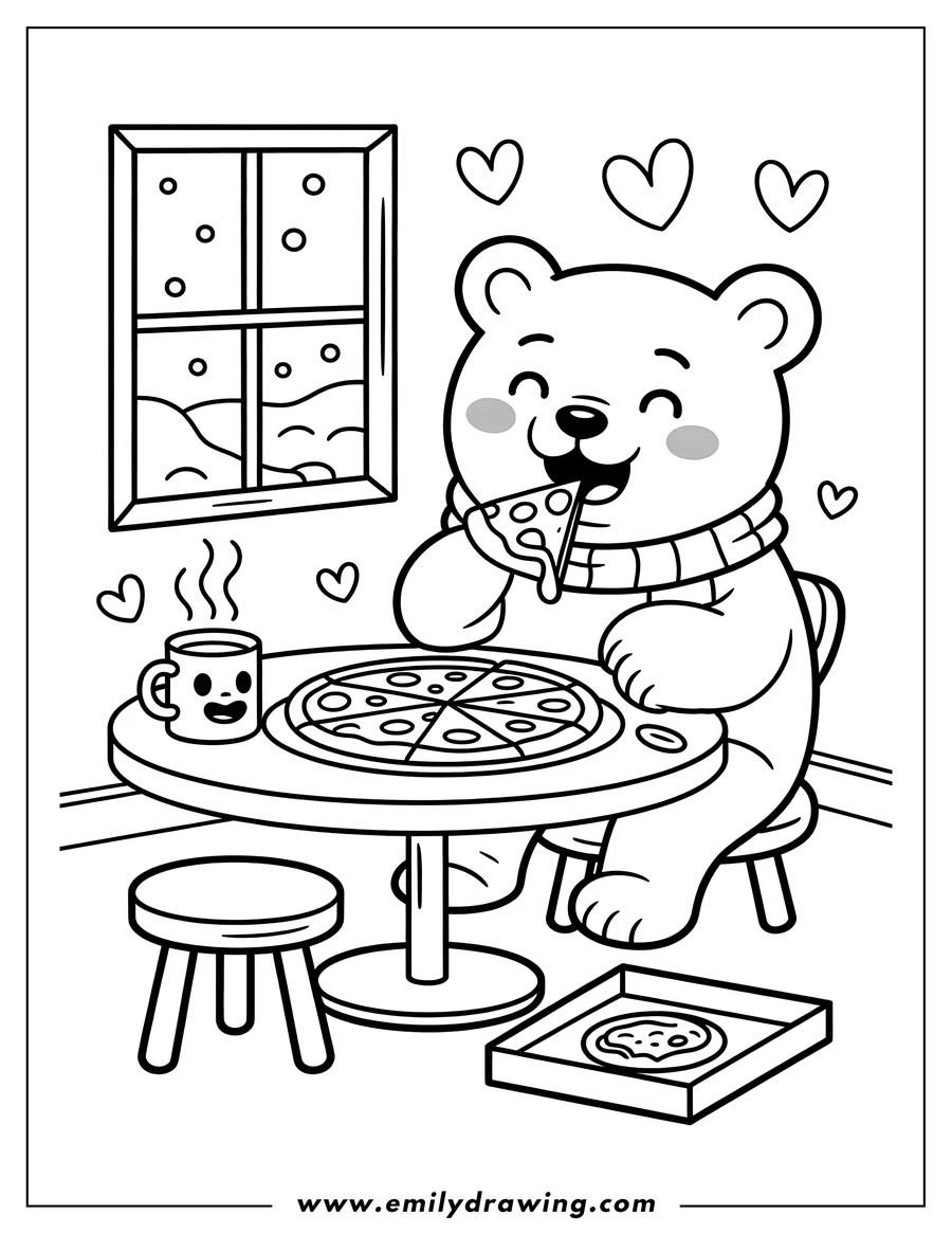 Simple sketch of bear to color