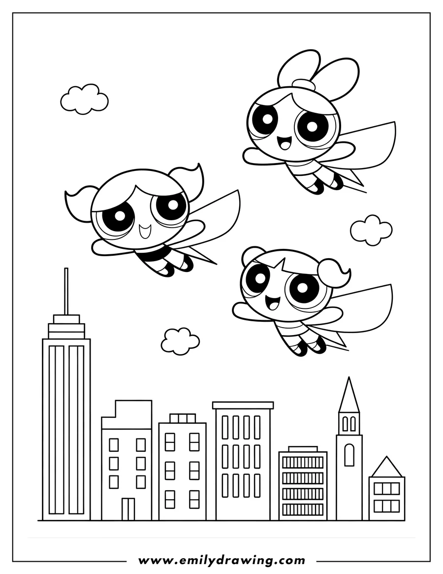 Free to print drawing of superhero Girl (Blossom)