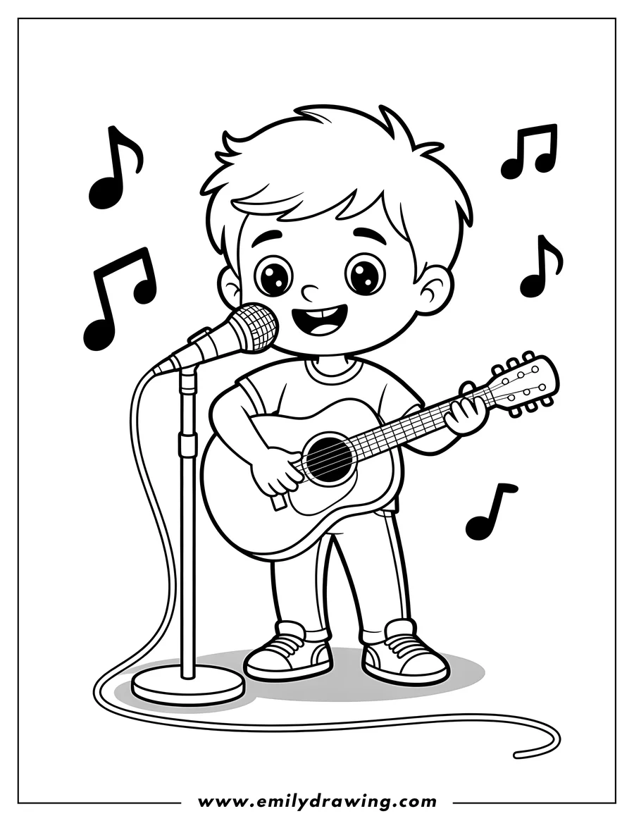 Free to print drawing of boy