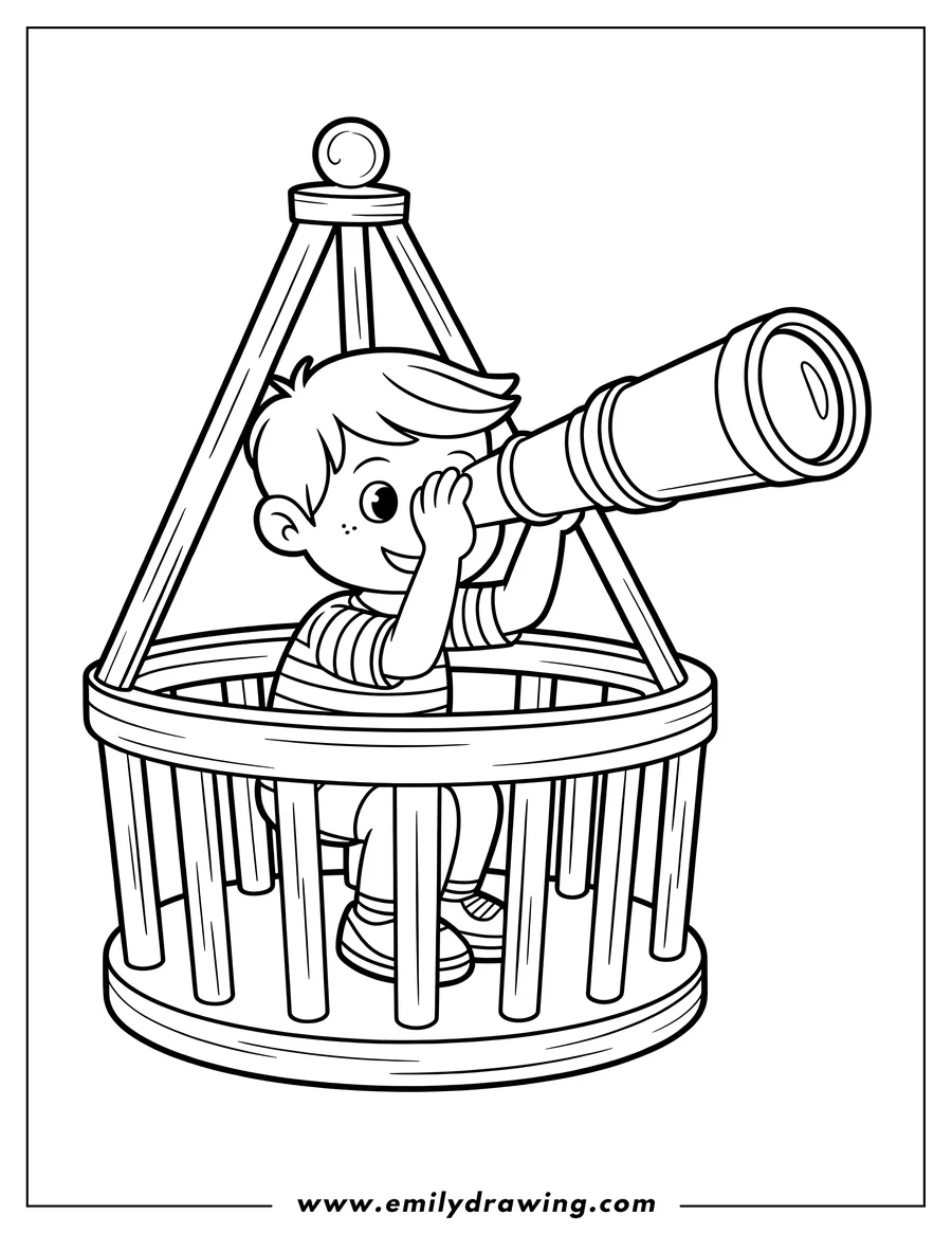 Free printable coloring sheet of boy