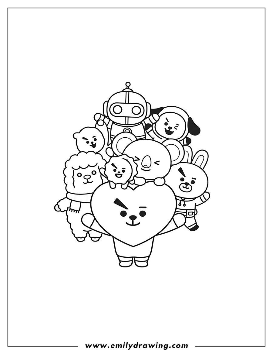 Bt21 Coloring Pages Emily Drawing Bt21 Coloring Pages Emily Drawing