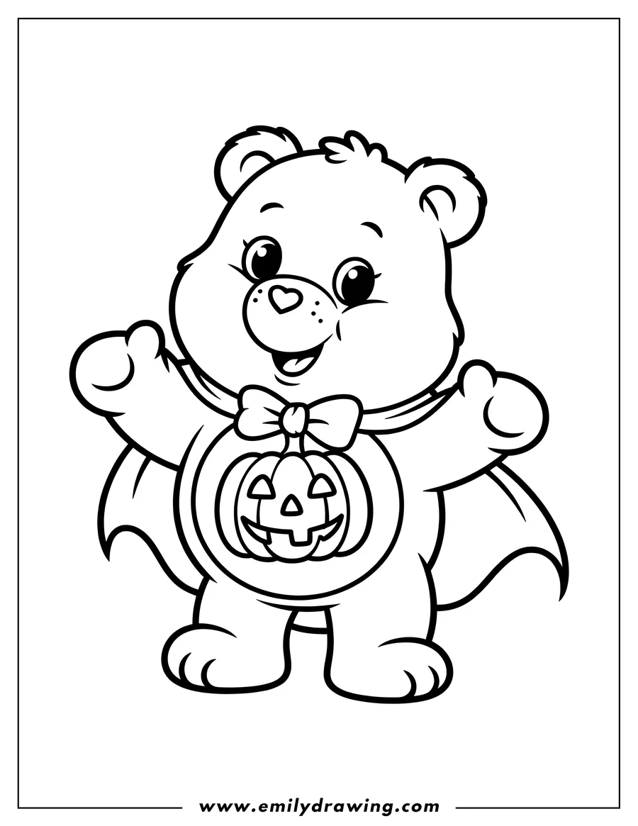 Full page coloring image of cartoon Bear