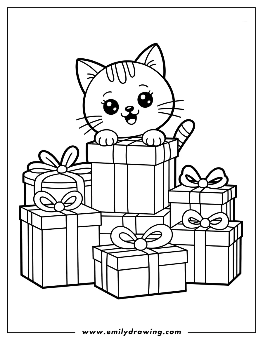 High quality printable cat for coloring