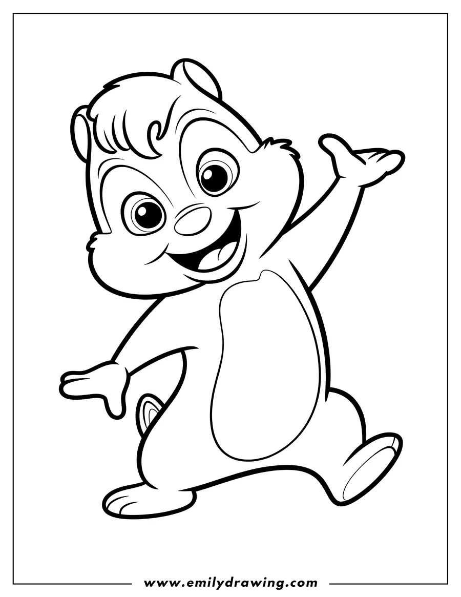 Coloring sheet featuring chipmunk