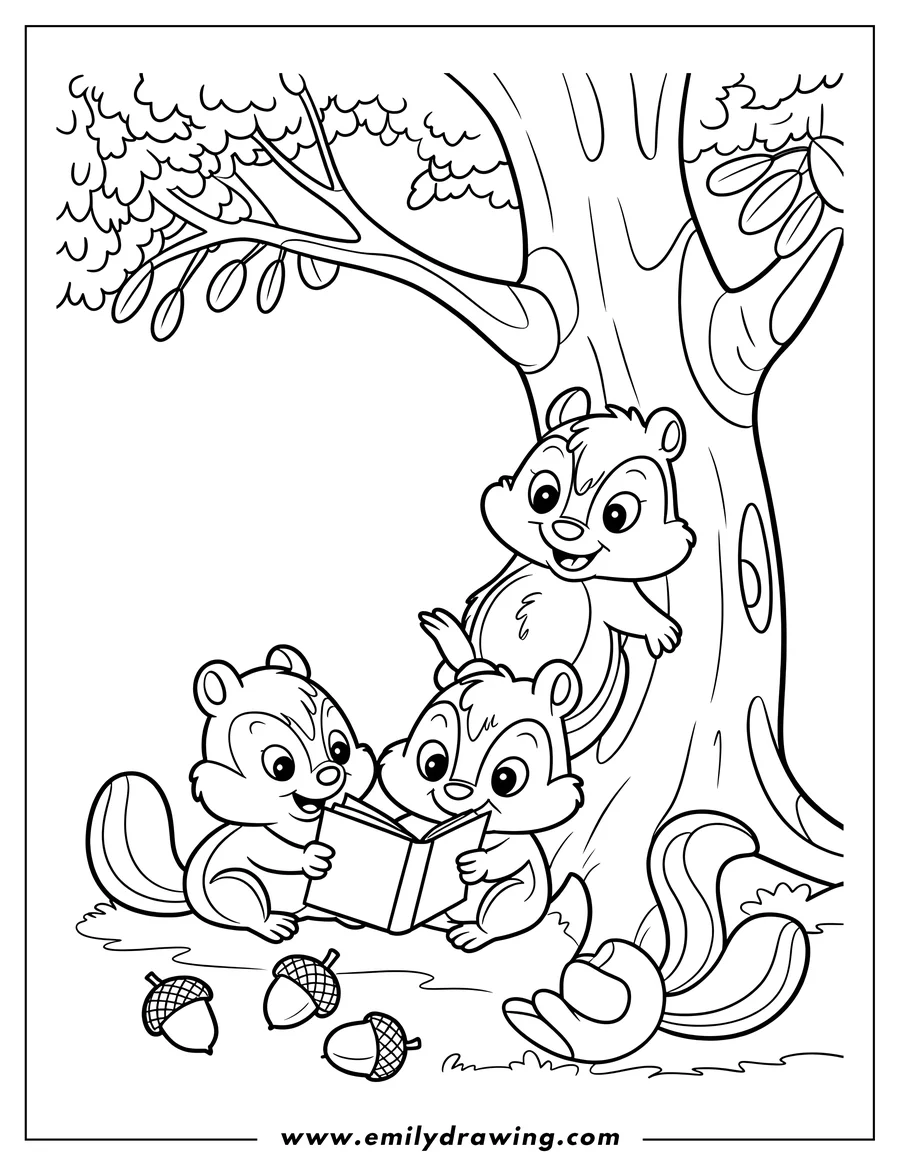 Outline drawing of chipmunk