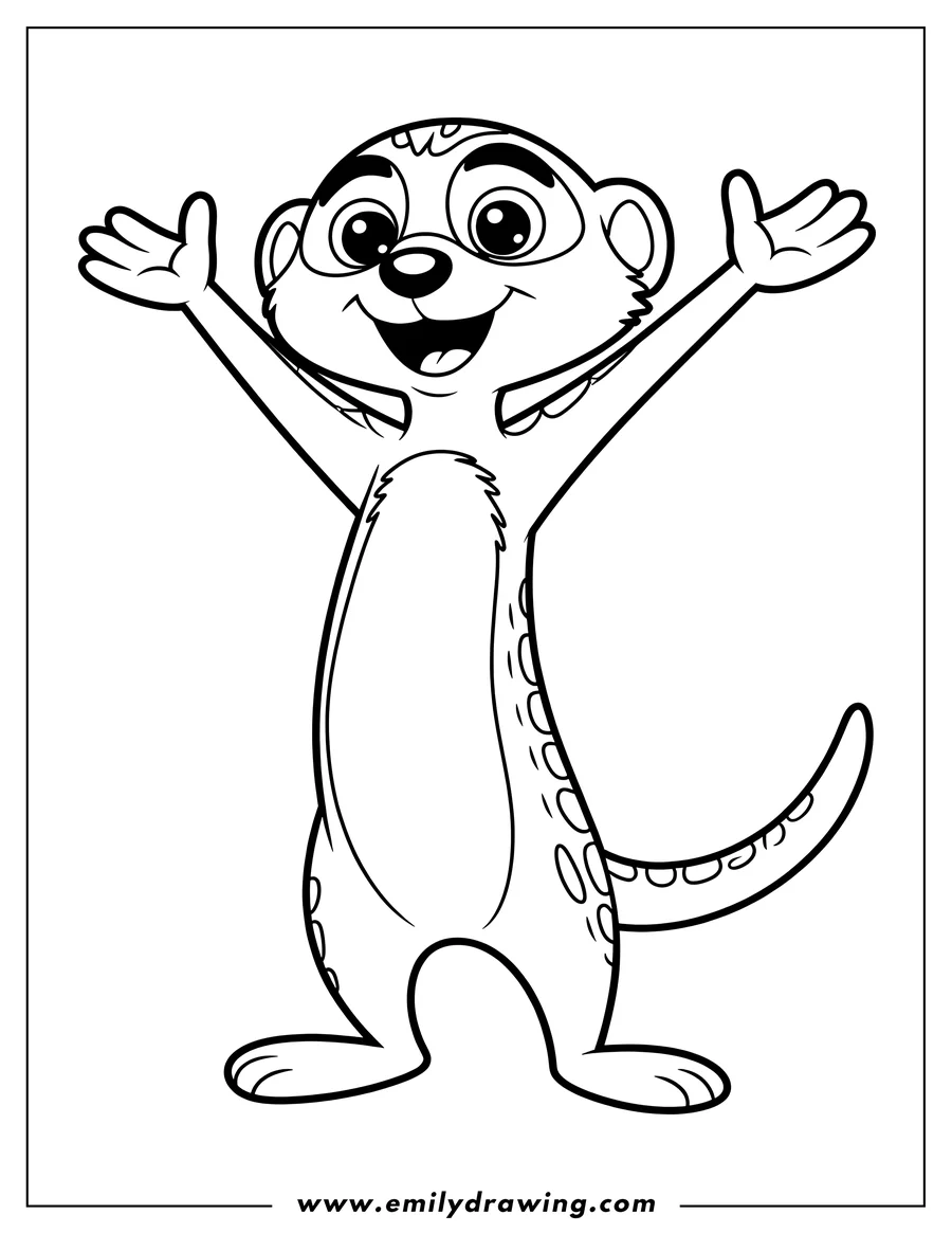 Free printable coloring sheet of meerkat