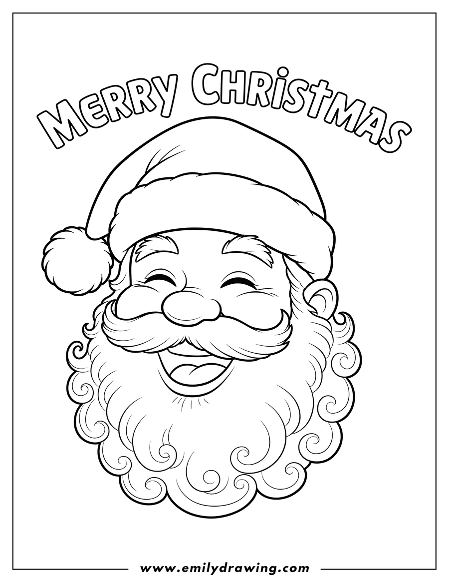 Downloadable coloring page of santa Claus