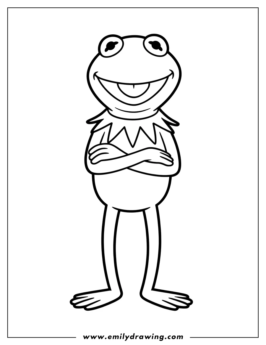 High quality printable frog for coloring