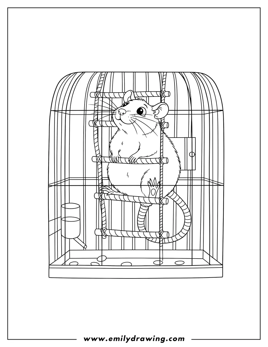 Free printable coloring sheet of rat