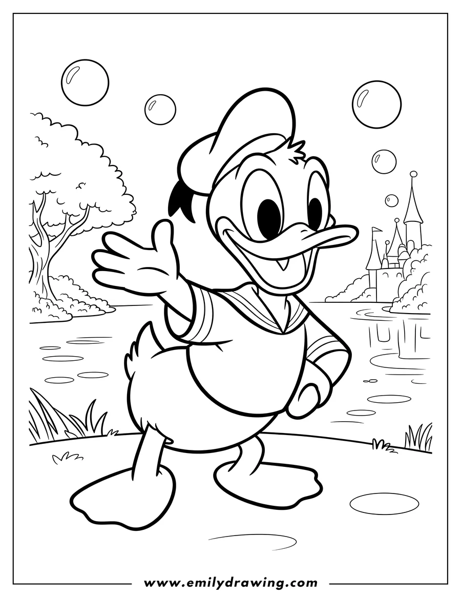 Free to print drawing of donald Duck