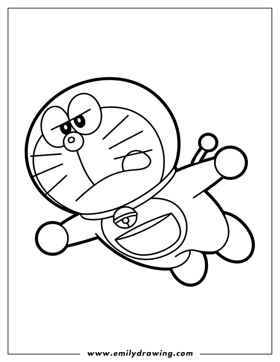 Printable coloring page of doraemon