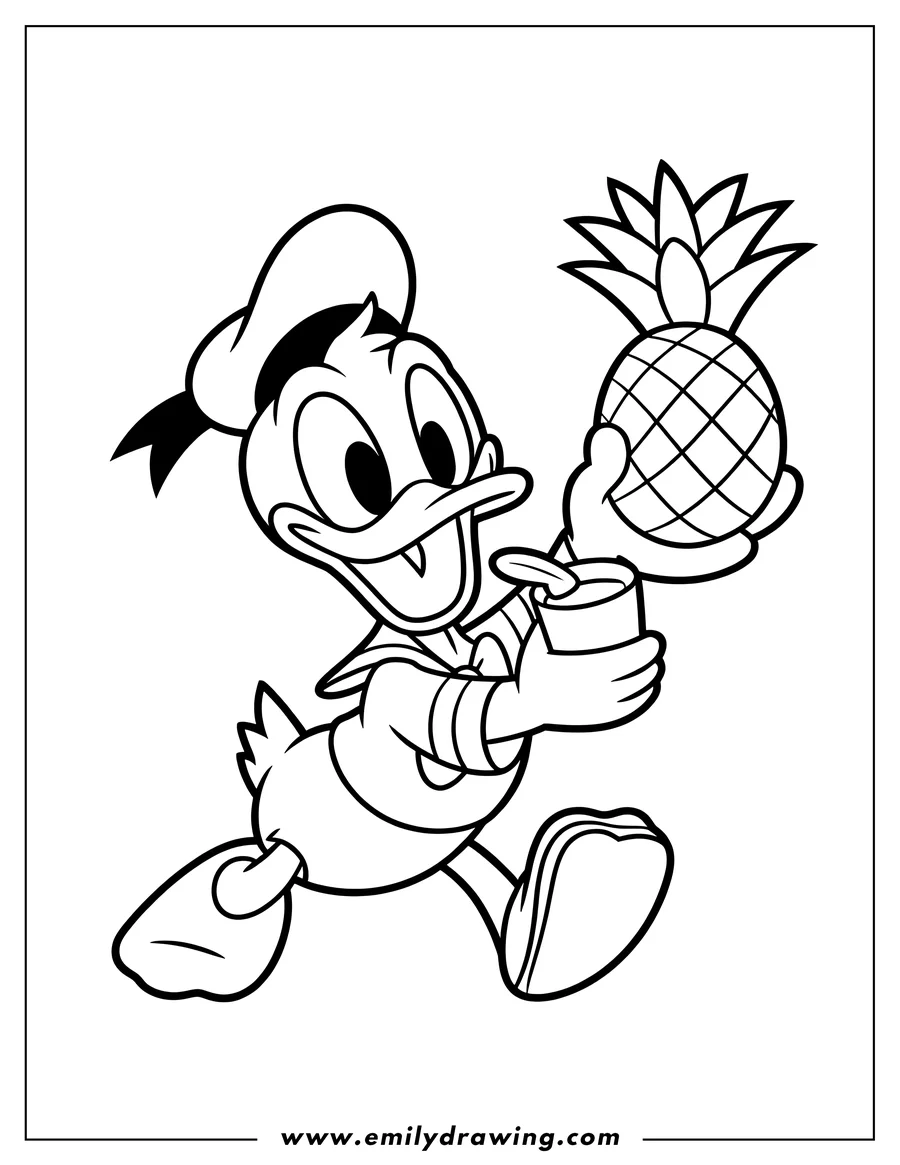 Simple sketch of duck Character to color