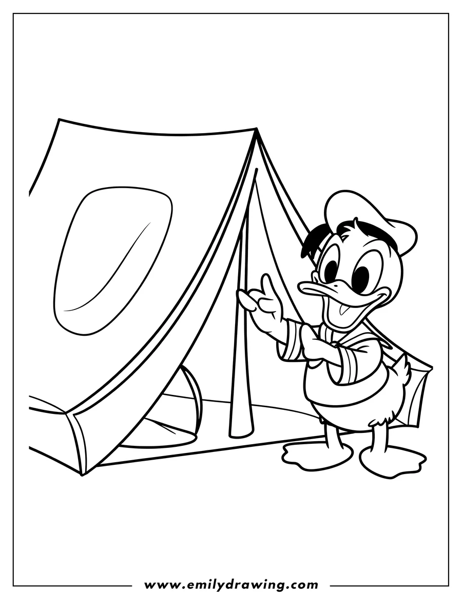 PDF style coloring page: duck