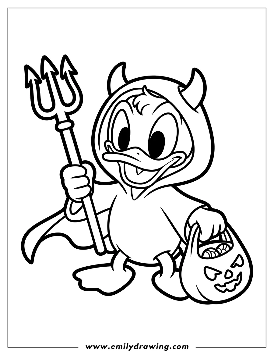 Printable coloring page of duckling