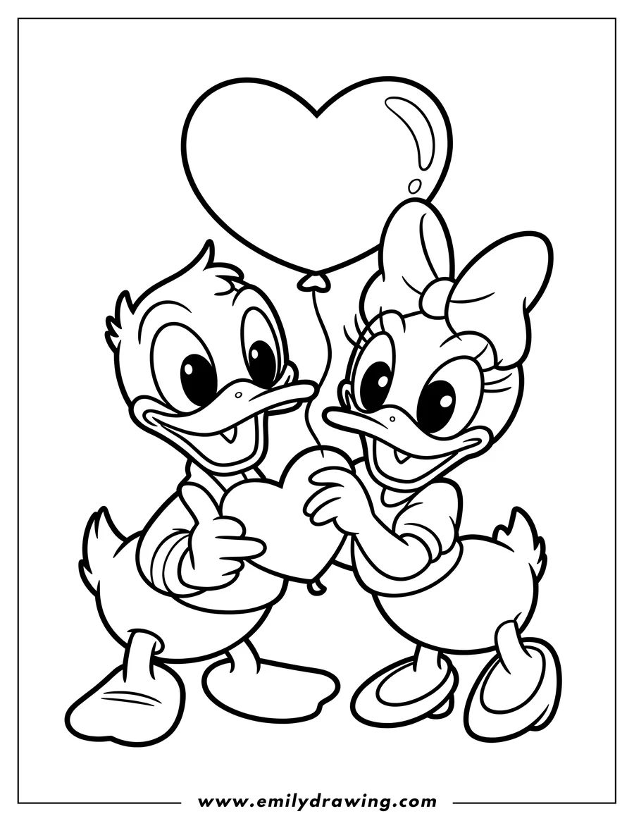 Full page coloring image of duck (Male)