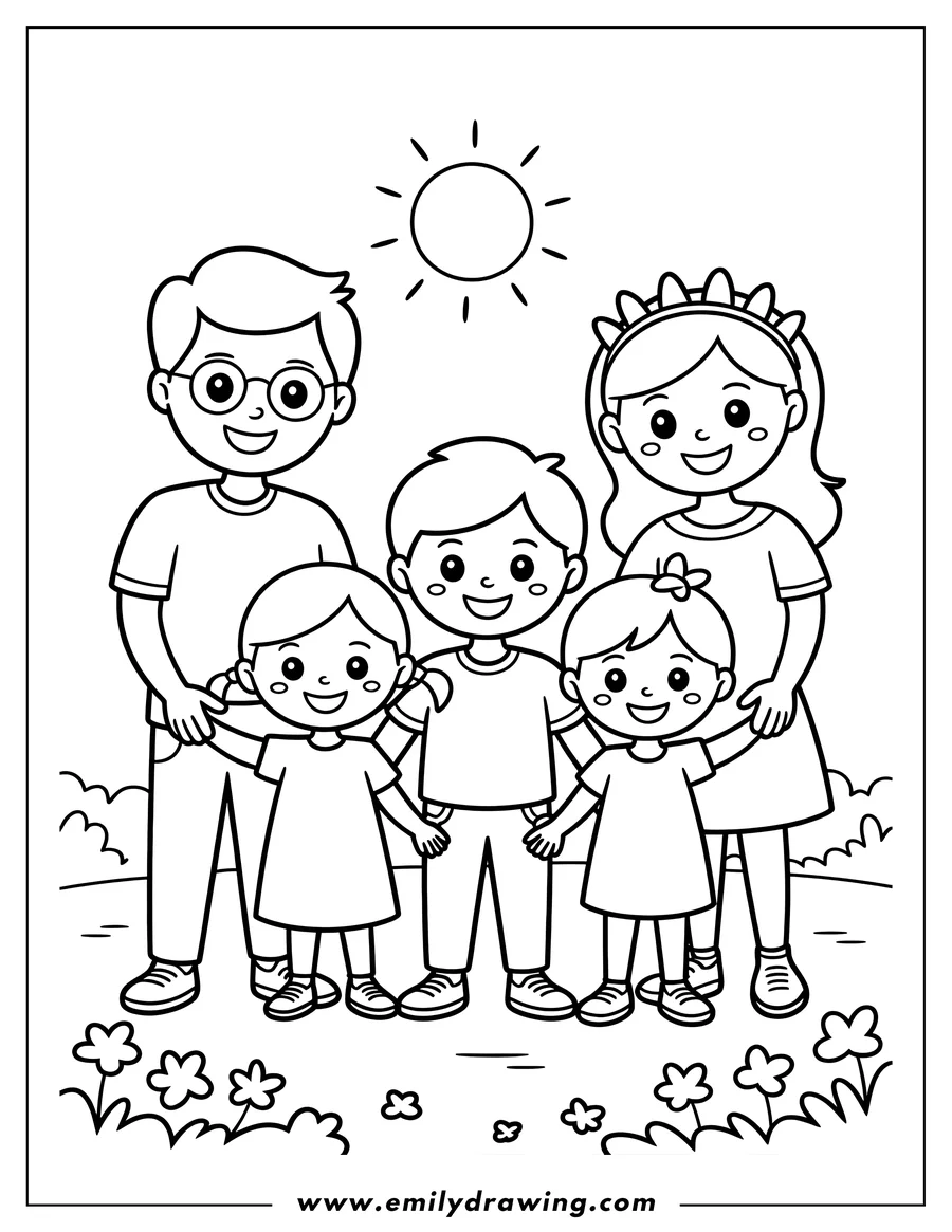 Doodle style coloring picture of father