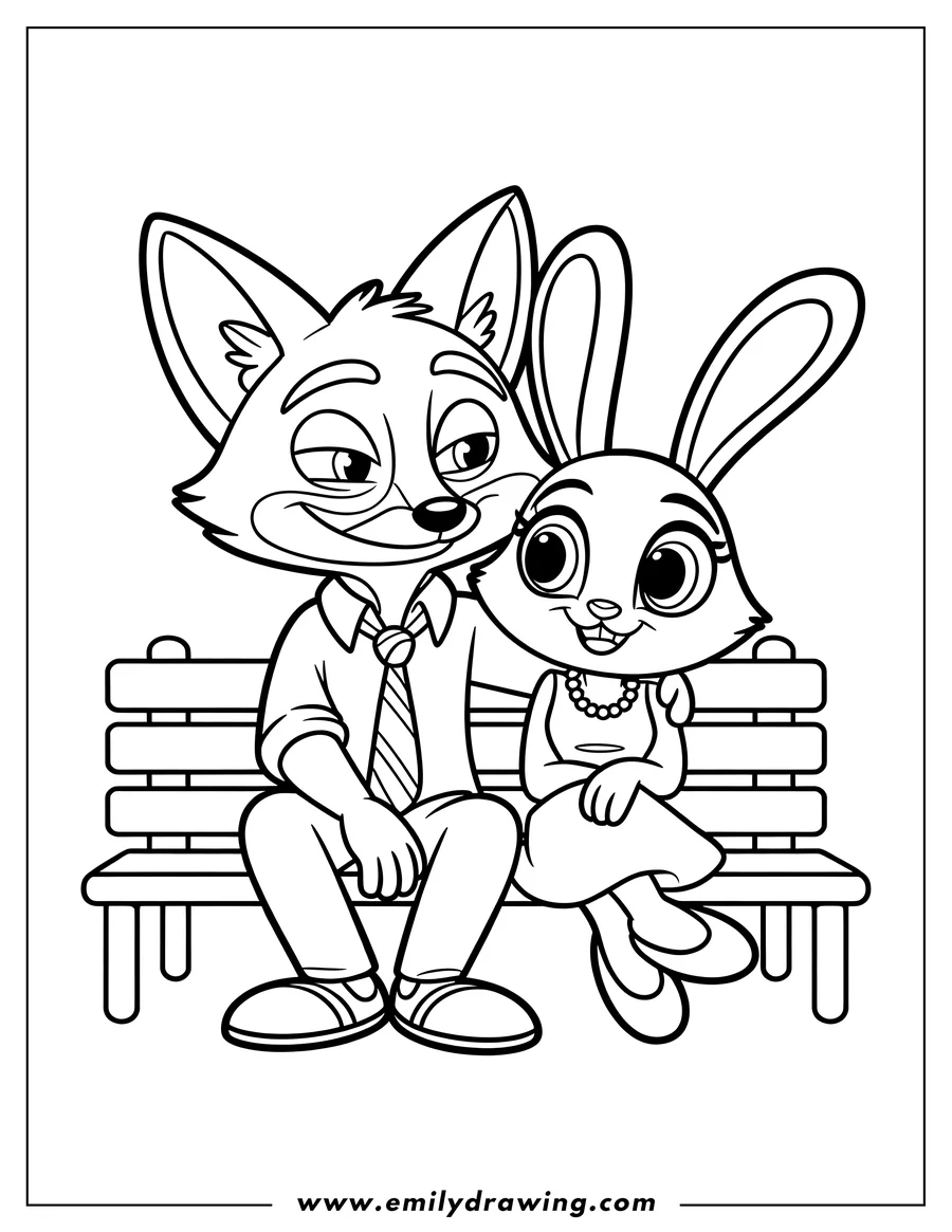 Outline drawing of fox