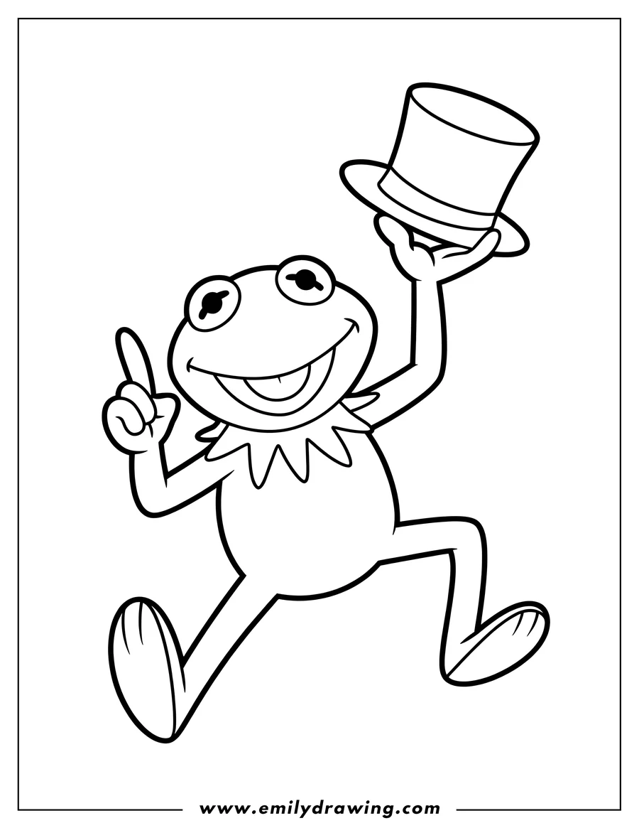 Printable line art of frog