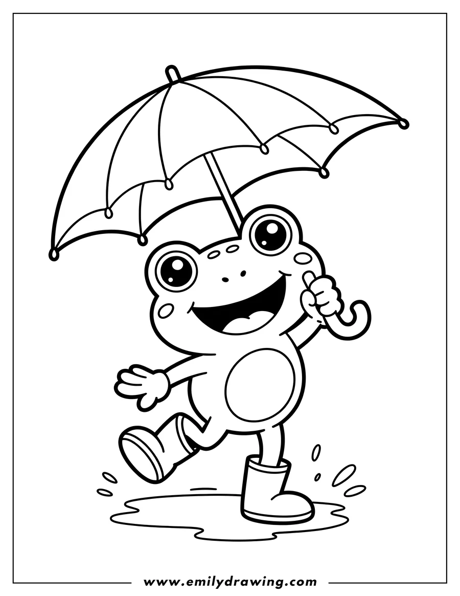 Coloring page of frog