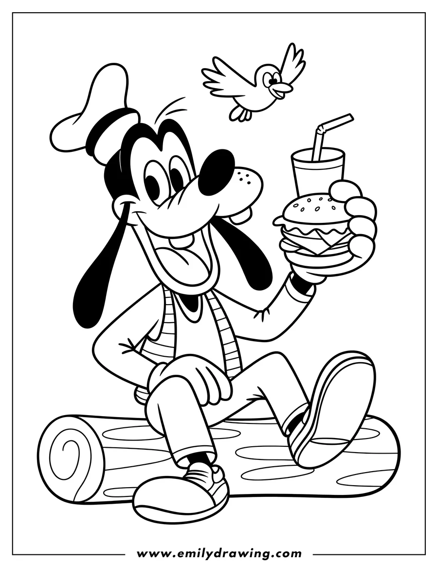 Vector style outline of goofy