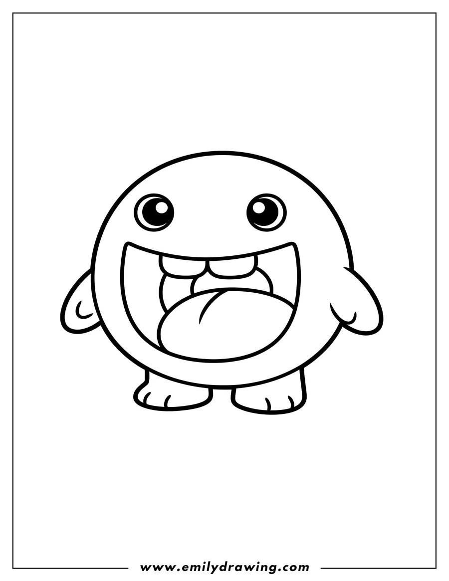 Printable line art of easy Kuchipatchi standing