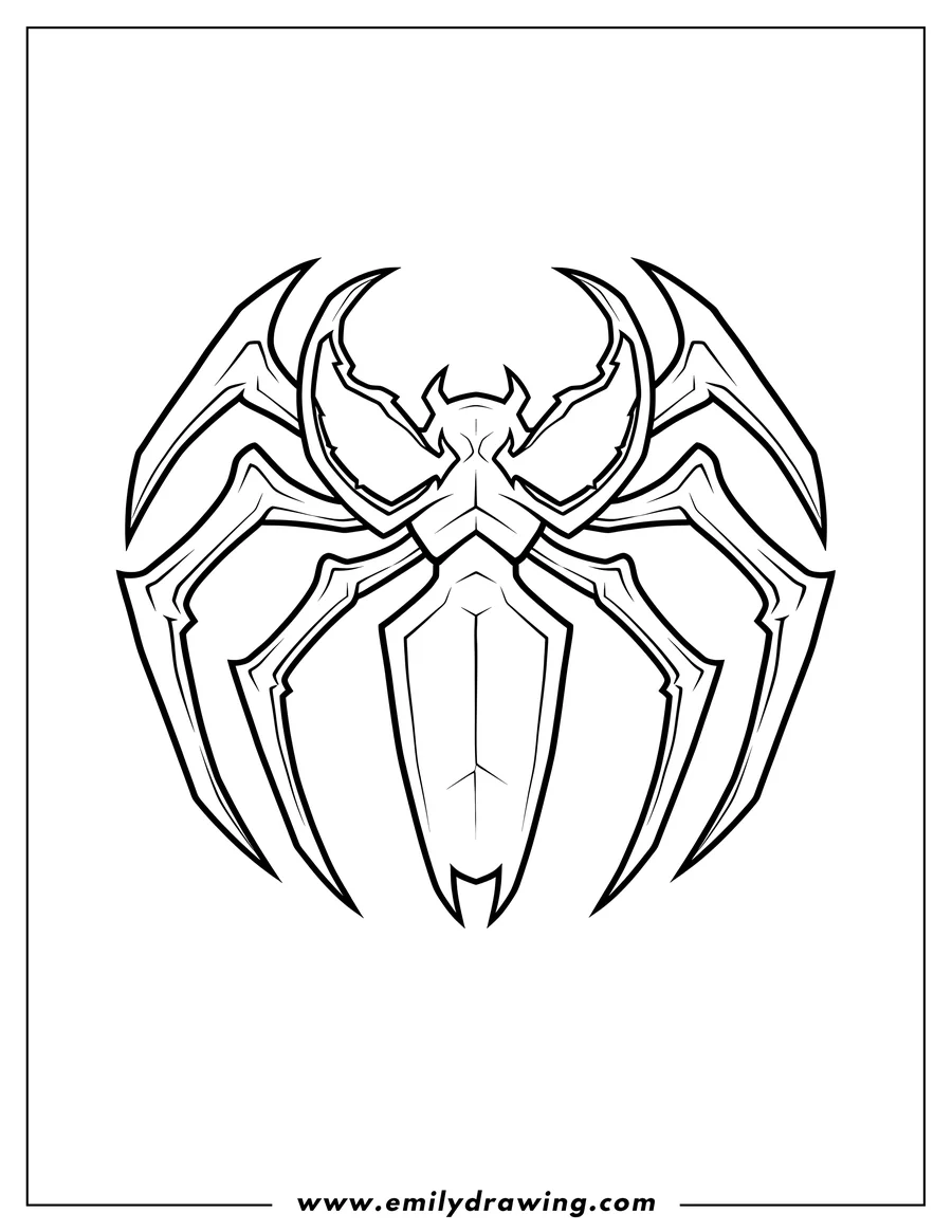 Printable line art of marvel Venom Spider Logo To Color