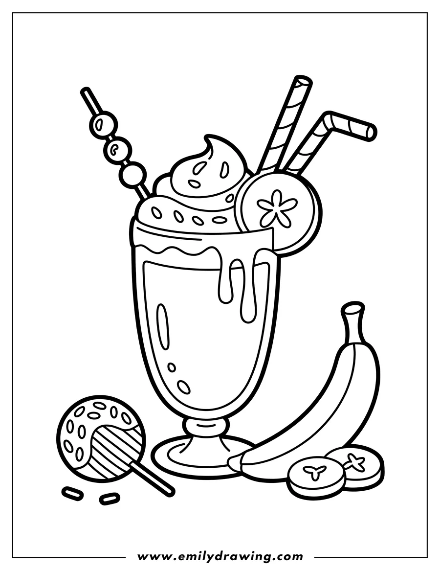 Outline drawing of milkshake