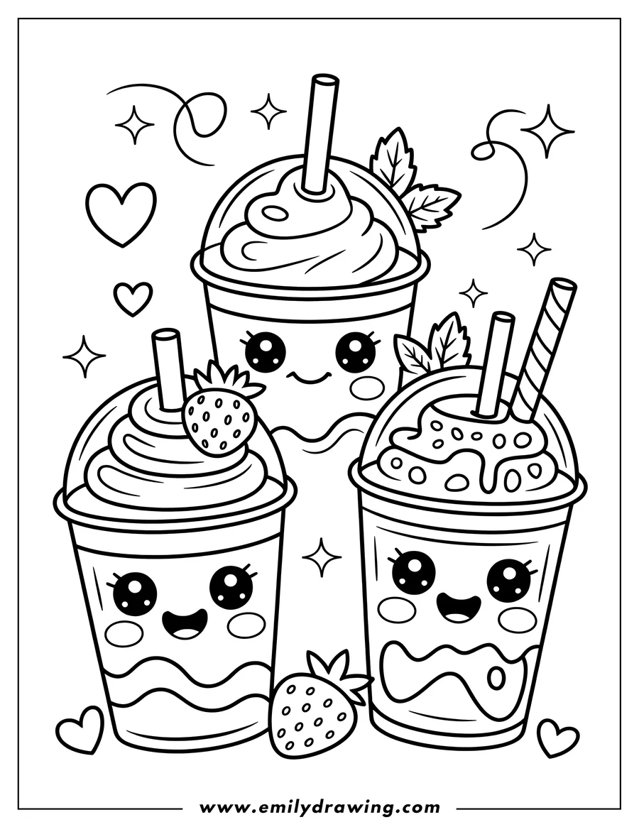 Linear illustration of milkshake