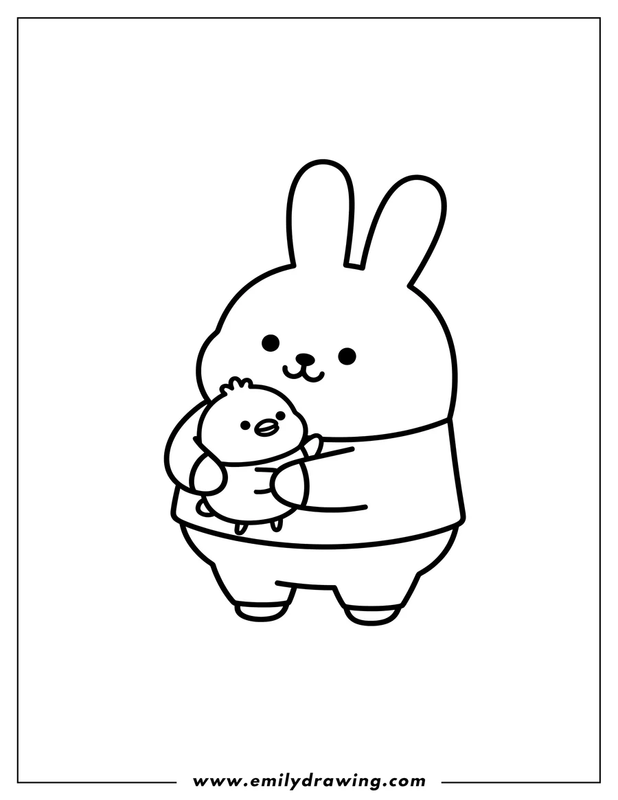 Free to print drawing of molang Tv Shows: Molang holding Piu Piu