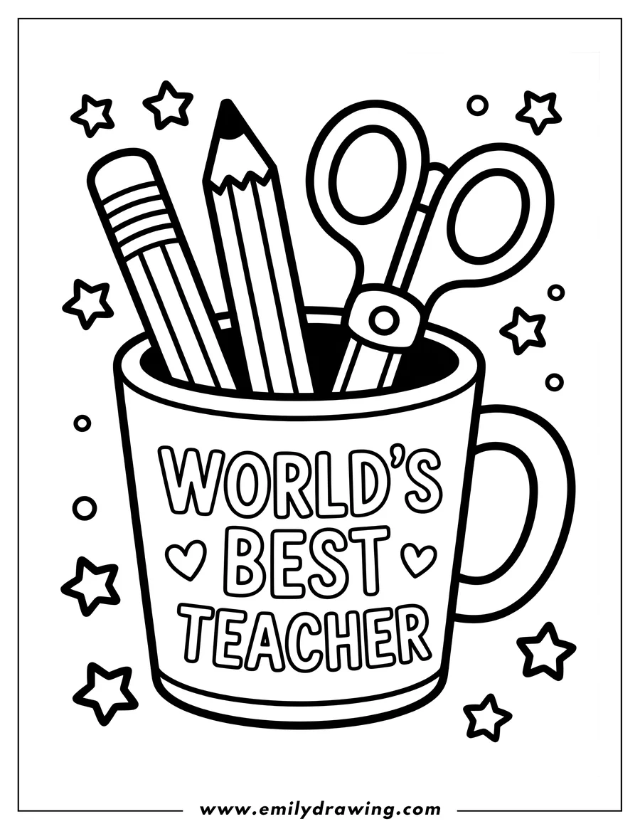 Downloadable coloring page of mug