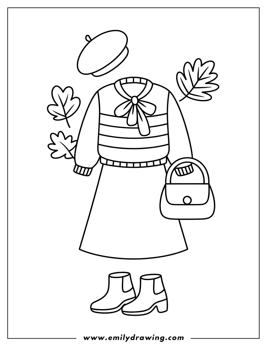Downloadable coloring page of outfit