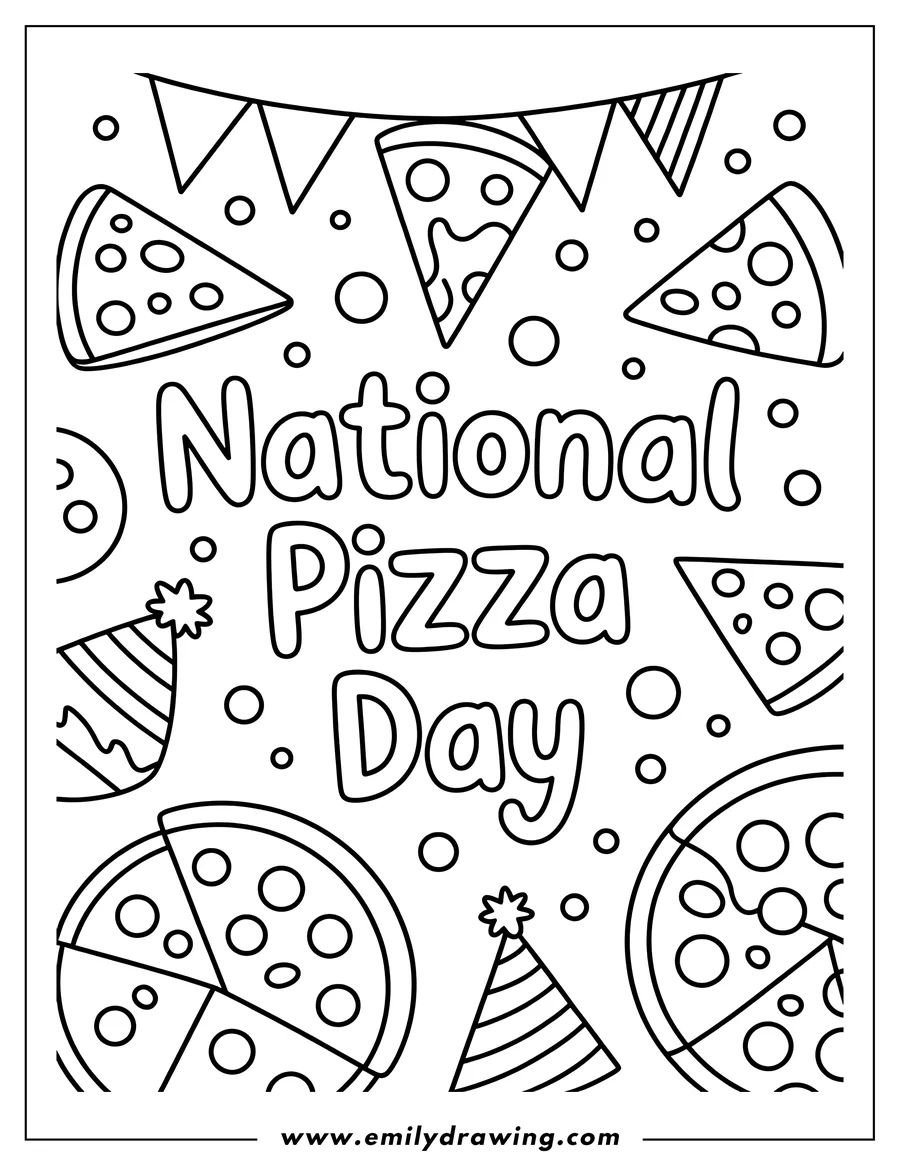 Linear illustration of pizza