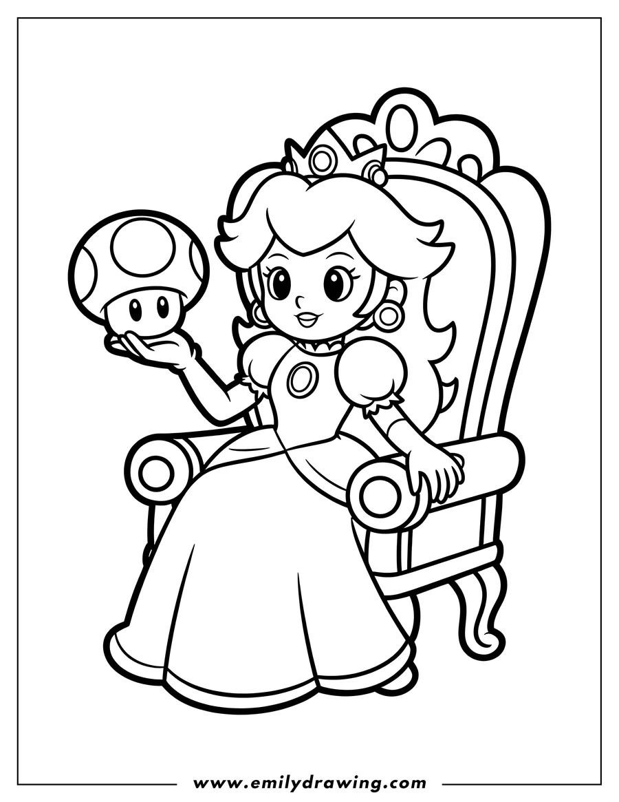 Coloring page for kids: princess