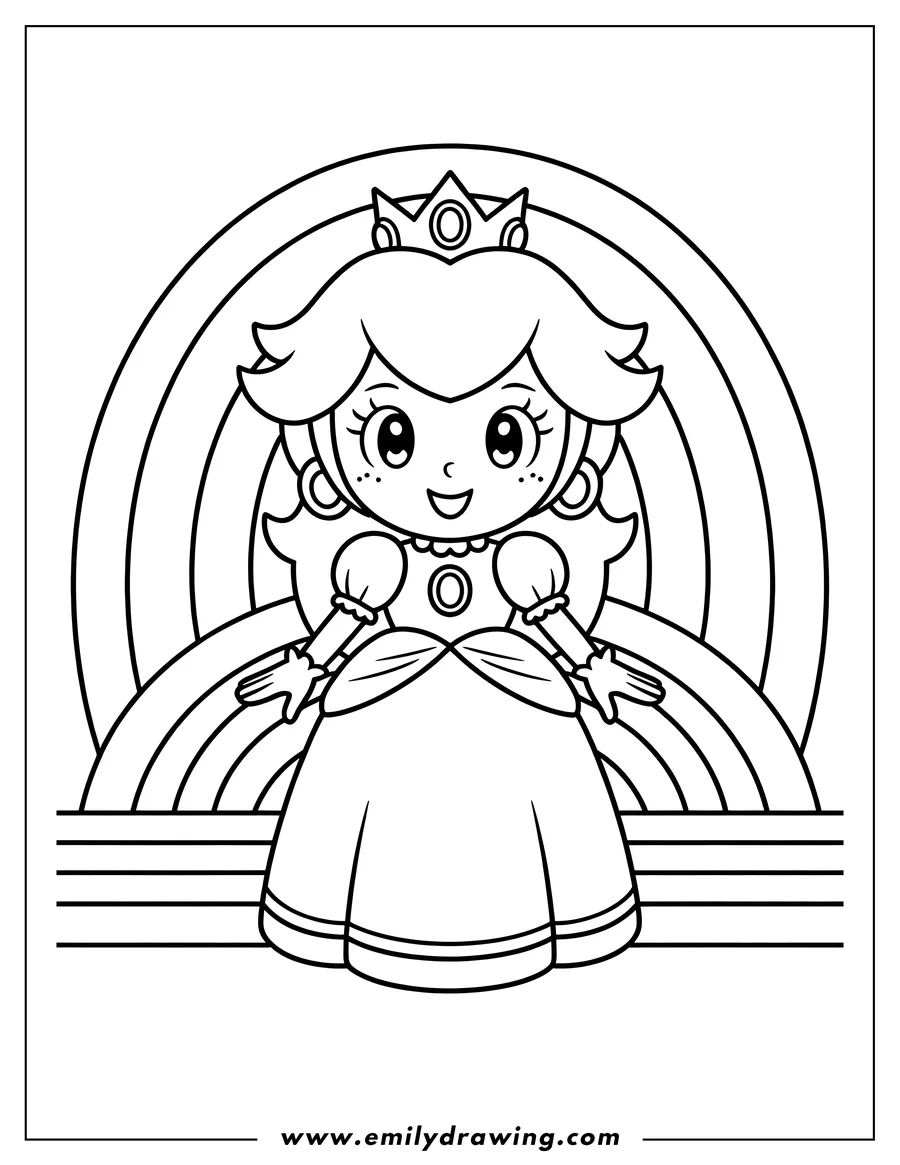 Simple sketch of princess to color