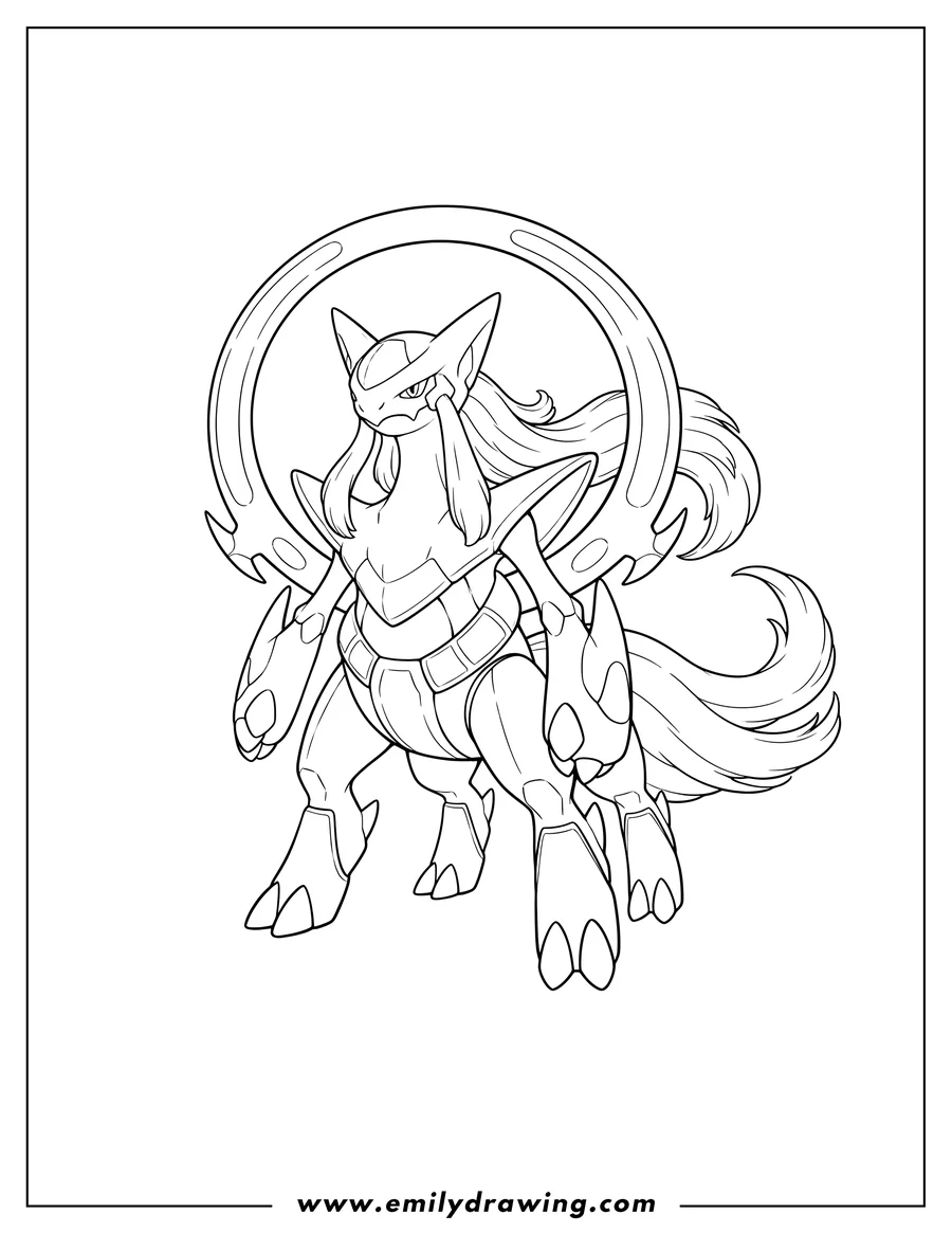 PDF style coloring page: arceus Legendary Pokemon standing