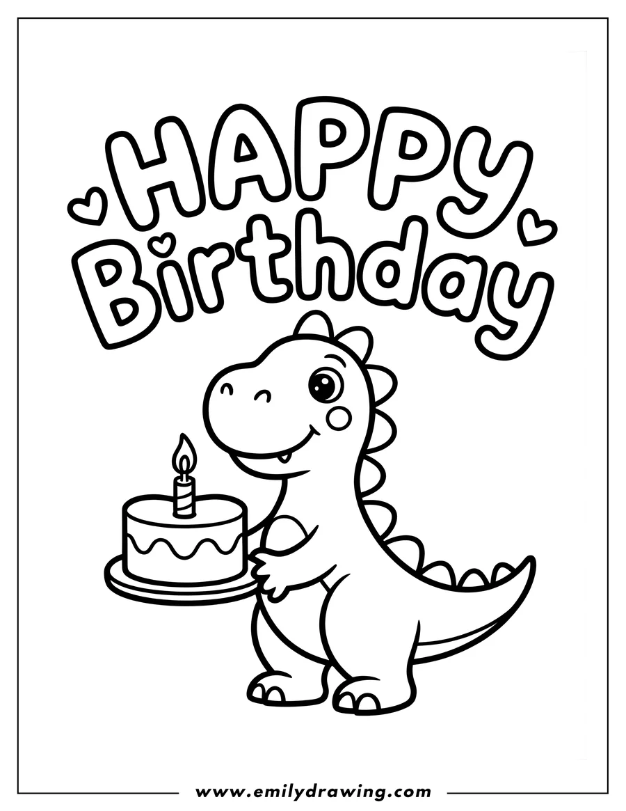 Vector style outline of dinosaur